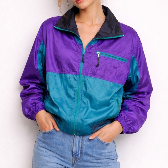 Vintage Jackets & Blazers - Vintage Sierra Designs Windbreaker Jacket 80s Nylon Track Suit Full Zip Medium